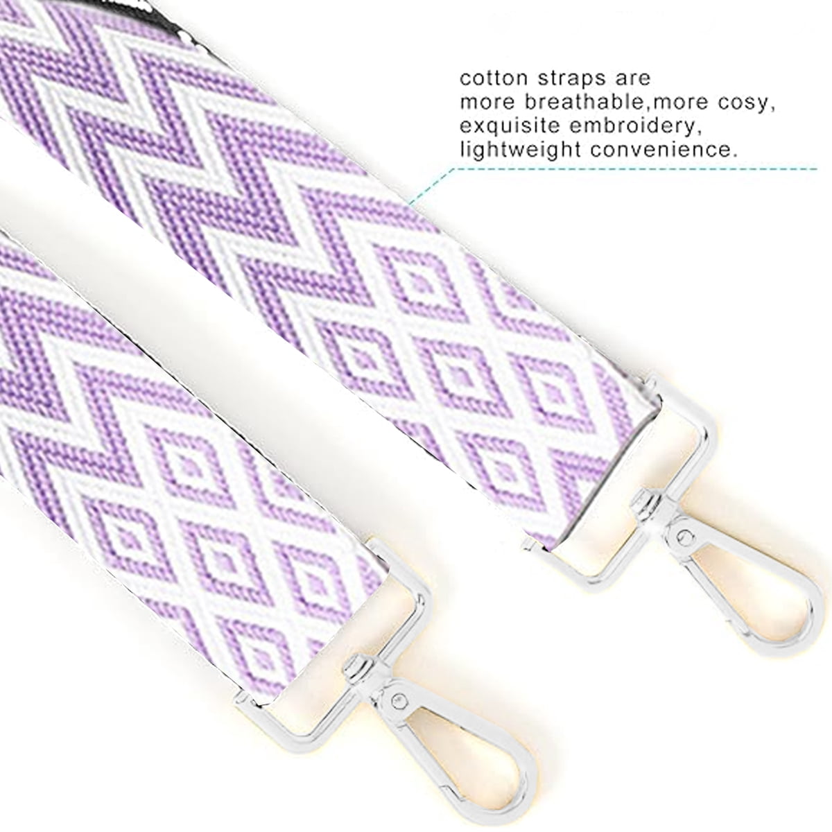Replacement Crossbody Strap Handbag Guitar Strap Purse Shoulder Strap Adjustable Retro Jacquard - Dark blue purple - Image 4