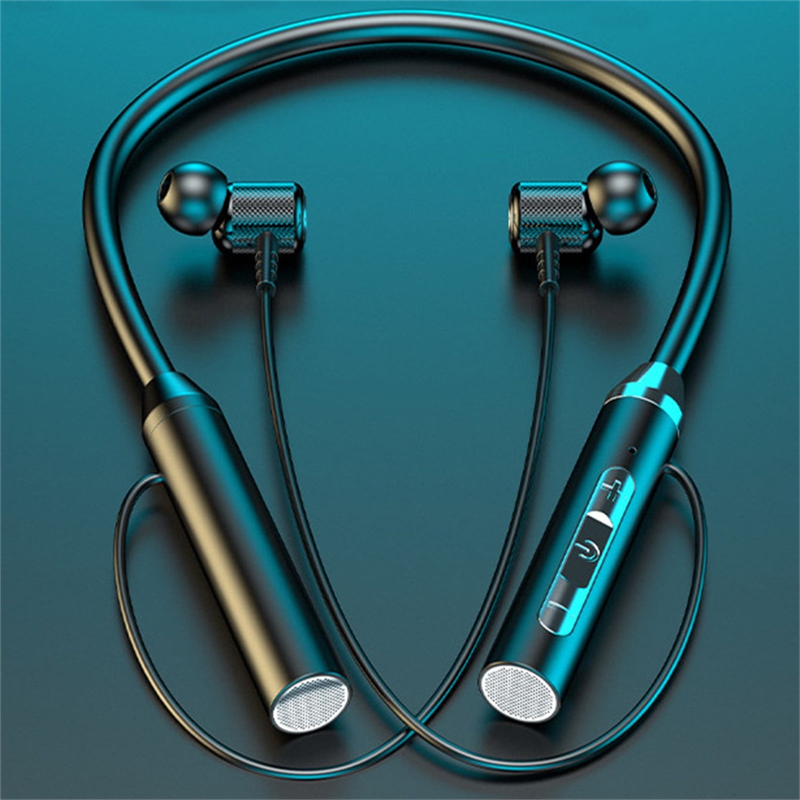 Neckband Bluetooth Headphones Wireless Earbuds with Microphone Flashlight Around the Neck Waterproof Sport Headset Noise Cancelling Ear Buds 120H Playtime for Running Cycling Cell Phone Black - Image 1