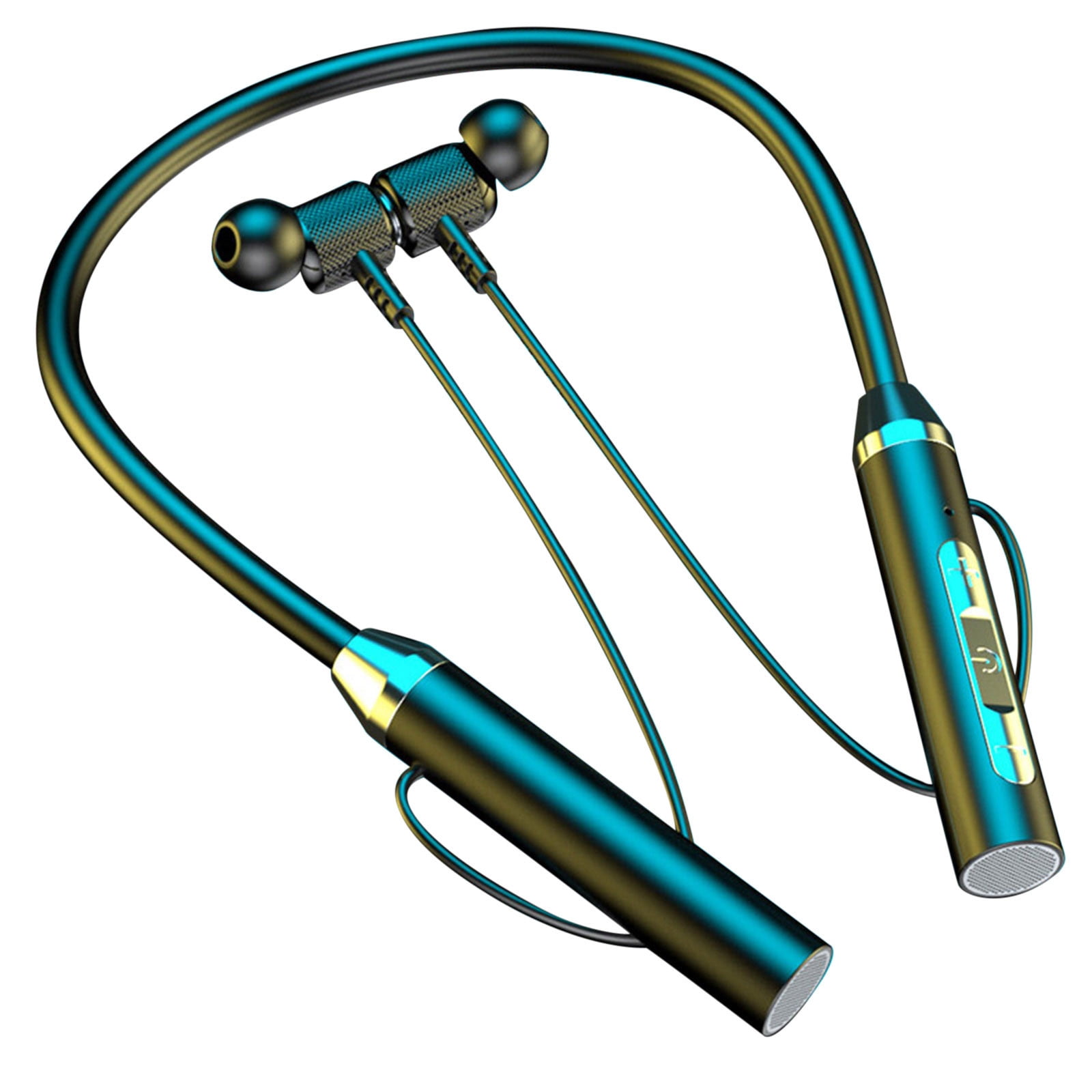 Neckband Bluetooth Headphones Wireless Earbuds with Microphone Flashlight Around the Neck Waterproof Sport Headset Noise Cancelling Ear Buds 120H Playtime for Running Cycling Cell Phone Black - Image 2