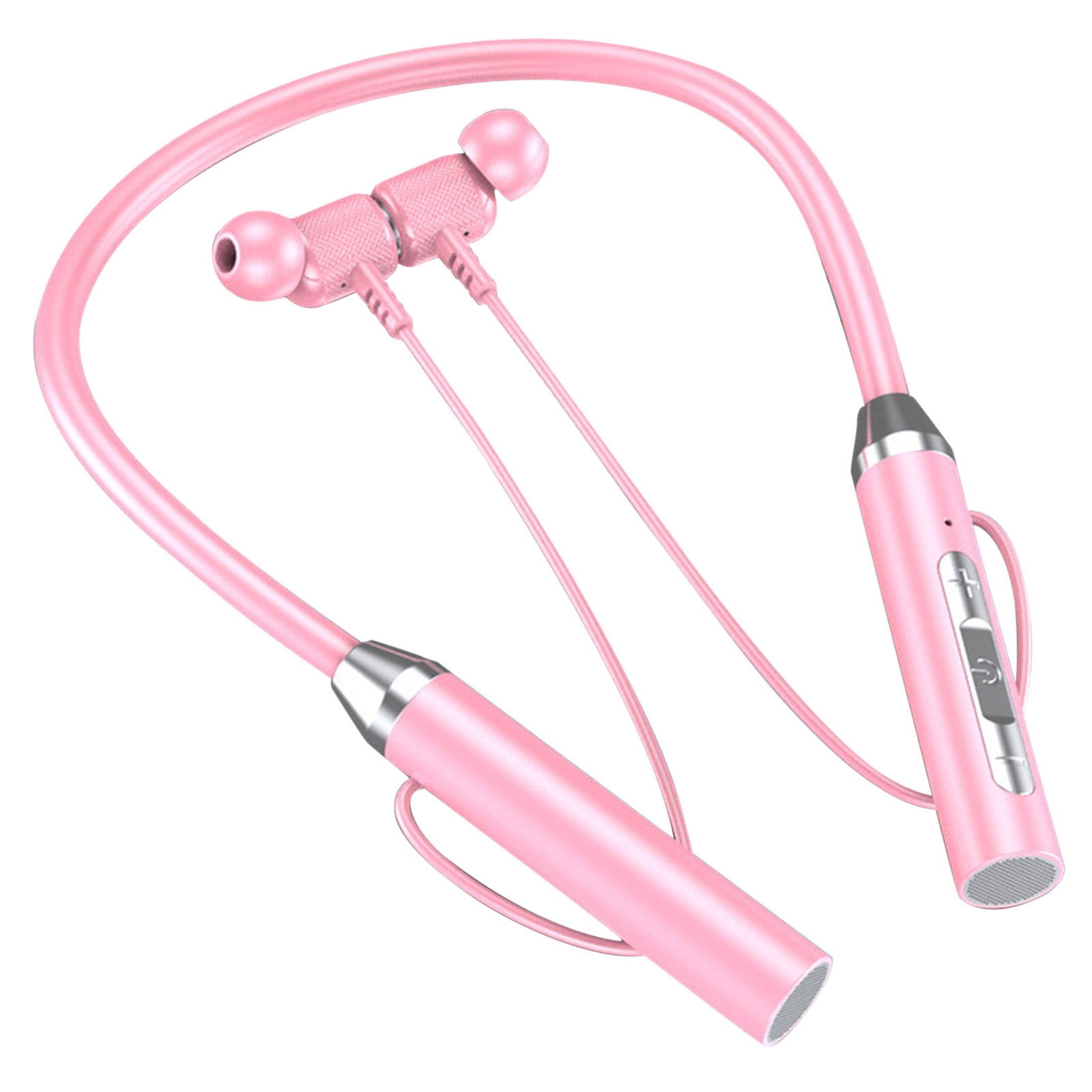 Neckband Bluetooth Headphones Wireless Earbuds with Microphone Flashlight Around the Neck Waterproof Sport Headset Noise Cancelling Ear Buds 120H Playtime for Running Cycling Cell Phone Pink - Image 2