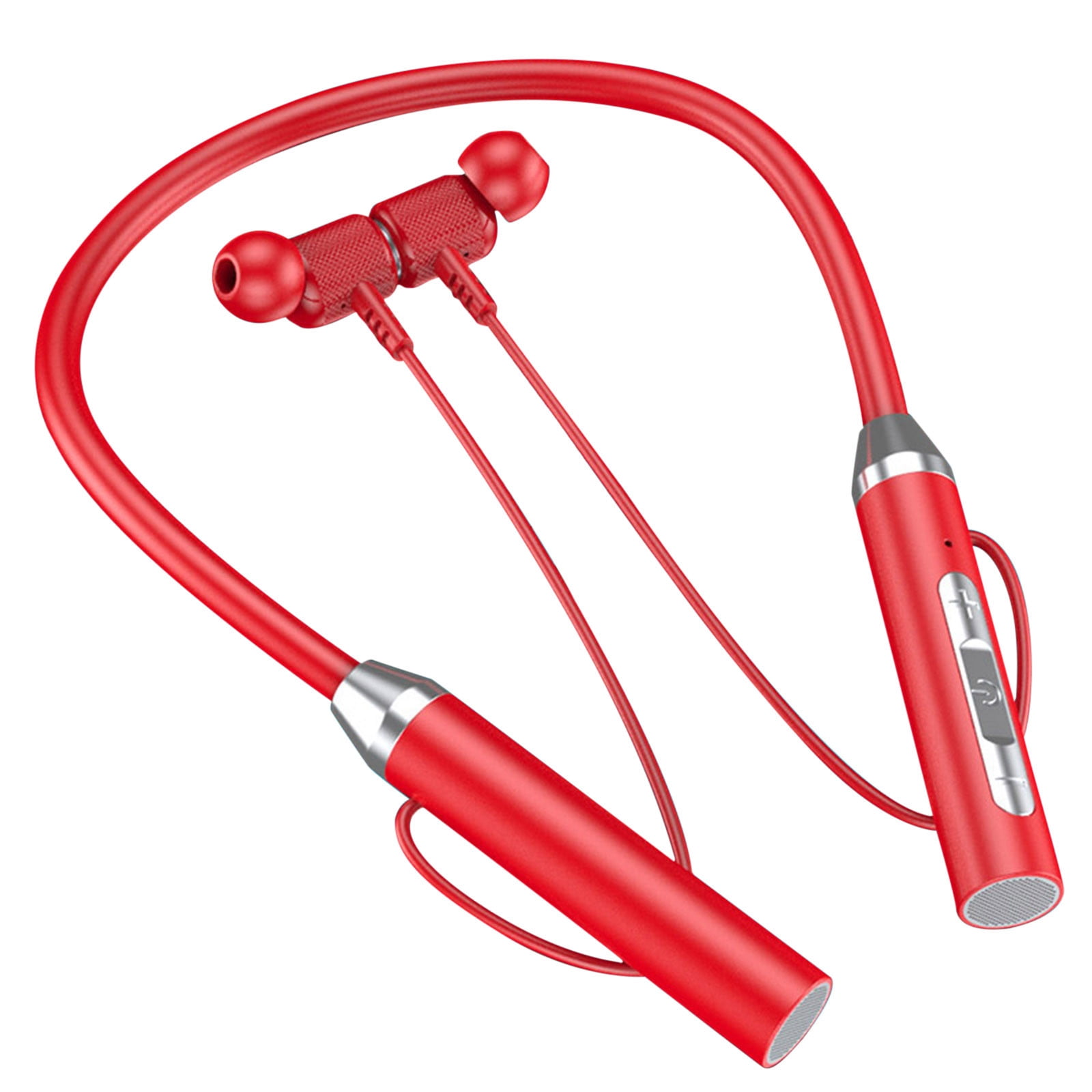 Neckband Bluetooth Headphones Wireless Earbuds with Microphone Flashlight Around the Neck Waterproof Sport Headset Noise Cancelling Ear Buds 120H Playtime for Running Cycling Cell Phone Red - Image 2