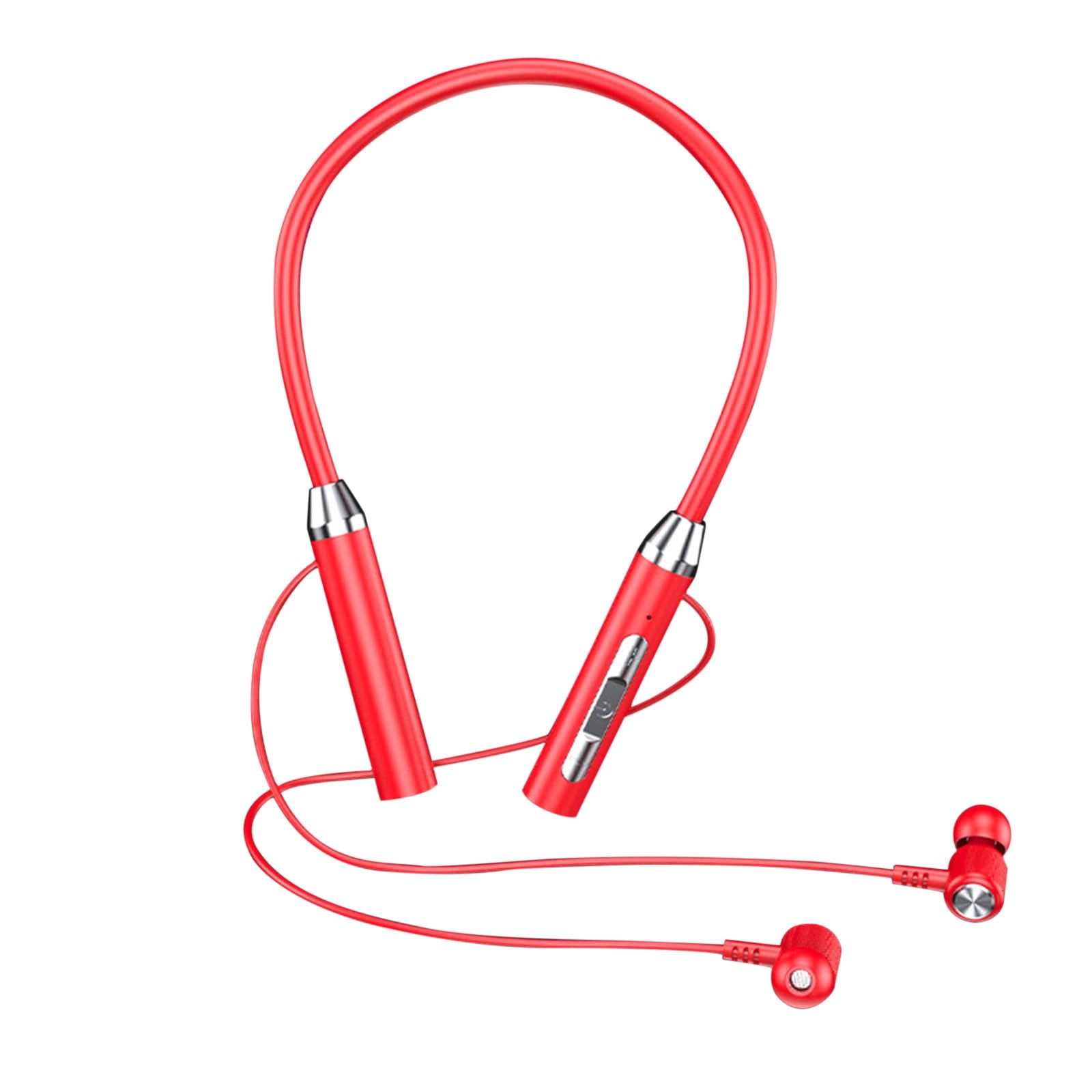 Neckband Bluetooth Headphones Wireless Earbuds with Microphone Flashlight Around the Neck Waterproof Sport Headset Noise Cancelling Ear Buds 120H Playtime for Running Cycling Cell Phone Red - Image 4