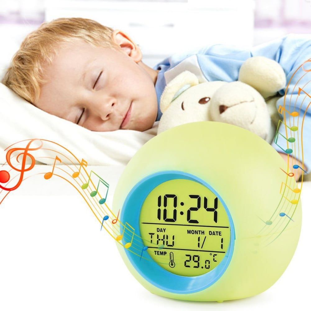 Kids Alarm Clock OK to Wake Alarm Clocks for Kids Toddlers Night Light Clock for Bedrooms with Children's Sleep Trainer Cute Clock Birthday Gift for Teen Boys Girls Colorful - Image 5