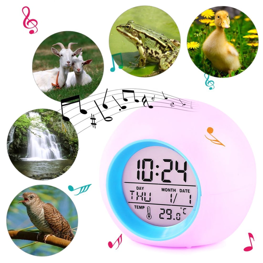 Kids Alarm Clock OK to Wake Alarm Clocks for Kids Toddlers Night Light Clock for Bedrooms with Children's Sleep Trainer Cute Clock Birthday Gift for Teen Boys Girls Colorful - Image 7