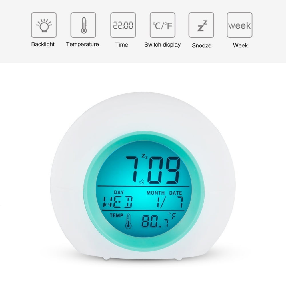 Kids Alarm Clock OK to Wake Alarm Clocks for Kids Toddlers Night Light Clock for Bedrooms with Children's Sleep Trainer Cute Clock Birthday Gift for Teen Boys Girls Colorful - Image 8