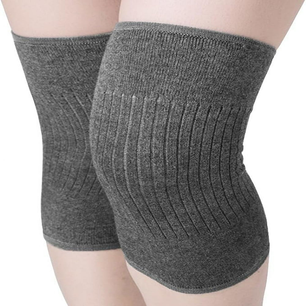 KEINXS Men Women Cashmere Knee Braces Supports Leg Warmer Winter Warm Thermal Wool Cycling Ski Running Knee Brace Pad Thicken Knee Pads Sleeve Knee Warmers 1 Pair(Free Size) Free Size none - Image 1