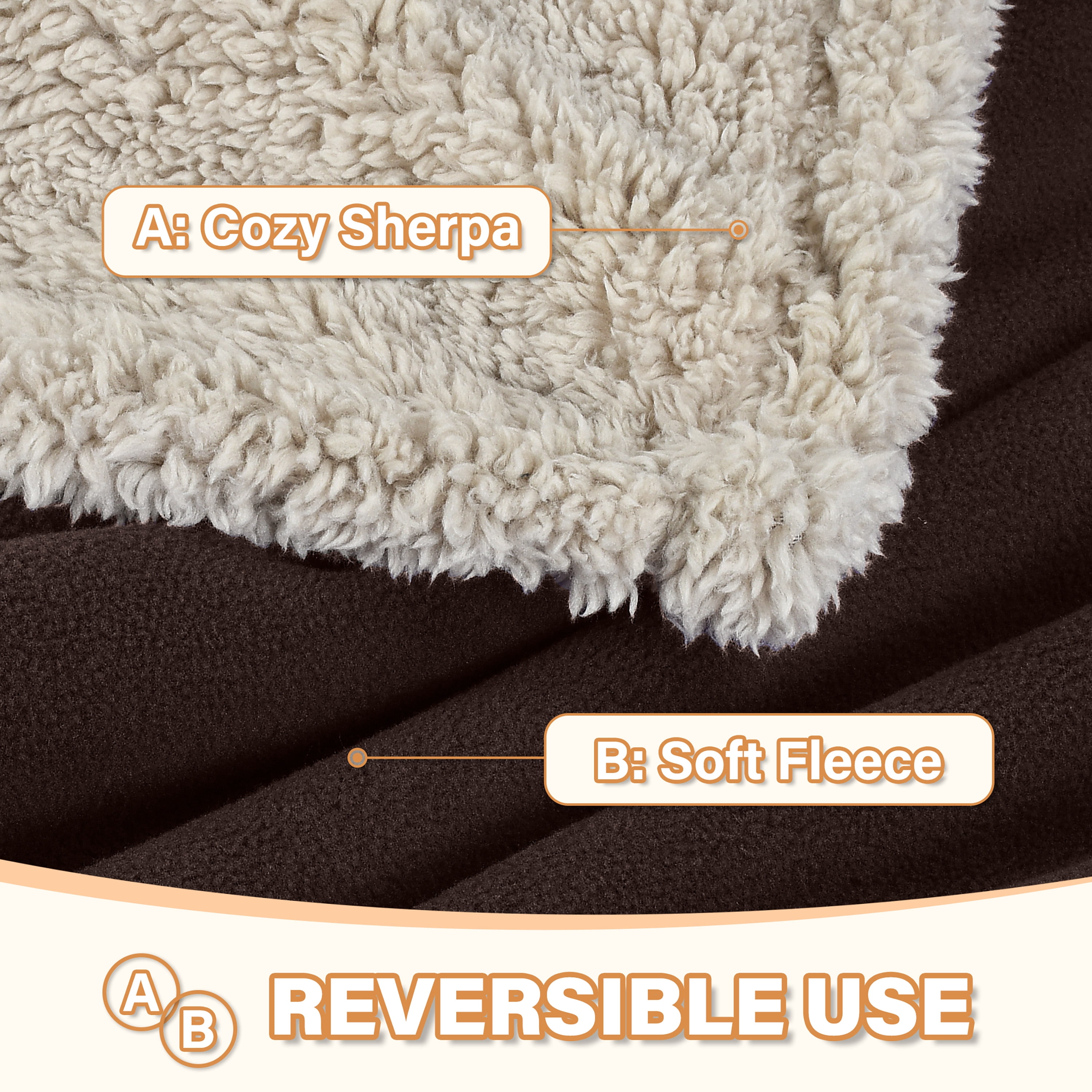 Pawsse Waterproof Pet Blanket, Pee Urine Proof Dog Blanket Cover for Couch Bed Furniture Protector, Liquid Proof Blanket for Small Medium Dogs, Buffale Red/Tuape, 50” x 60”. Brown/Tuape - Image 4