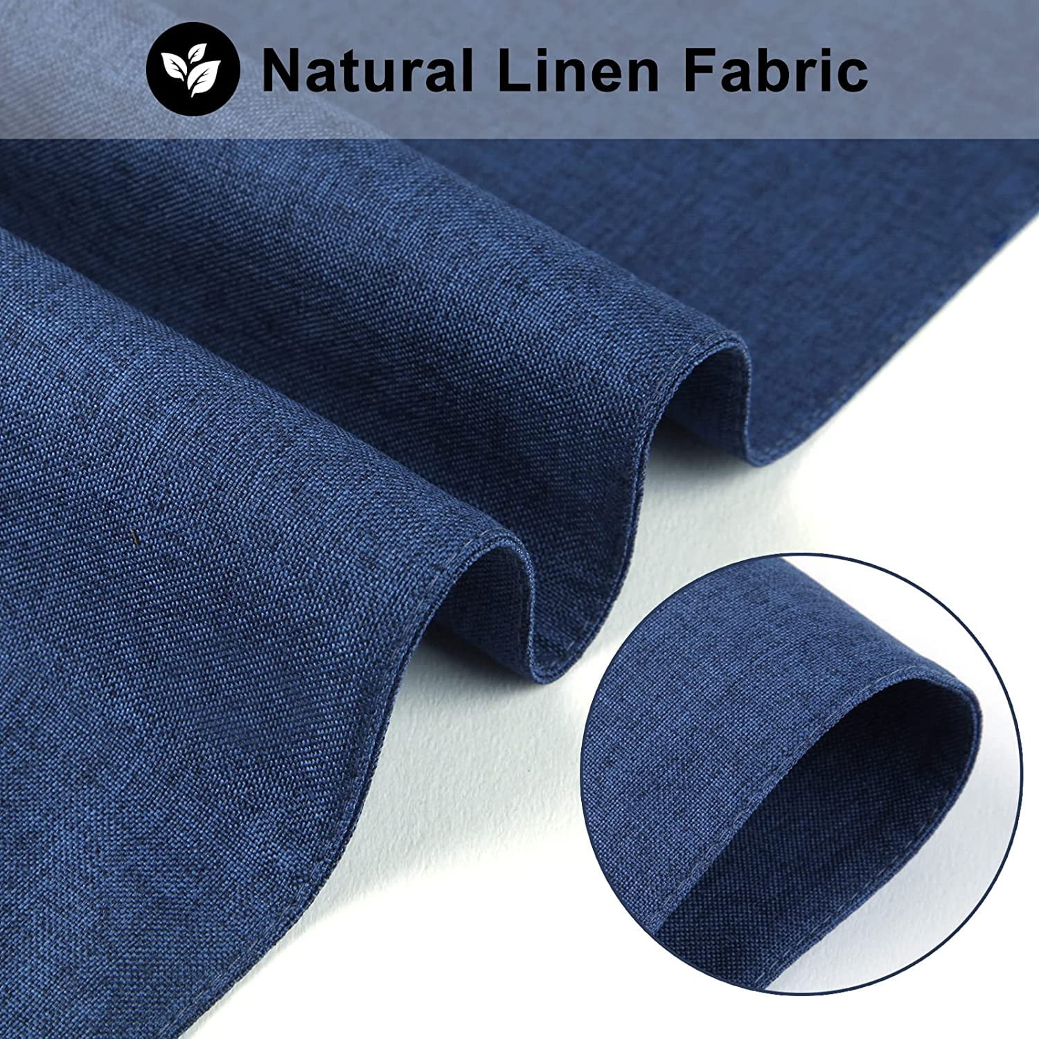 Cloth Placemats Set of 6, Cotton Linen Blend Machine Washable Durable Linen Table Mats, Heat Resistant Placemats Wrinkle Free Place Mats for Dining Table, Easy to Clean (Navy Blue, 6) - Image 3