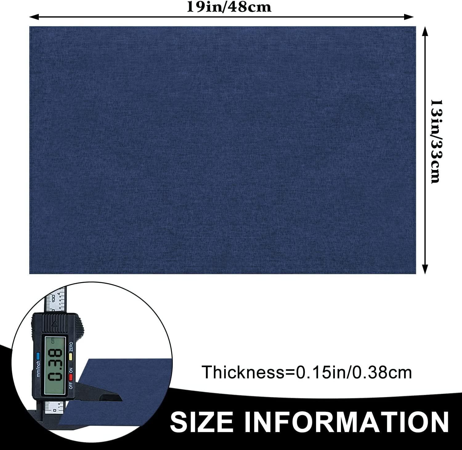 Cloth Placemats Set of 6, Cotton Linen Blend Machine Washable Durable Linen Table Mats, Heat Resistant Placemats Wrinkle Free Place Mats for Dining Table, Easy to Clean (Navy Blue, 6) - Image 5