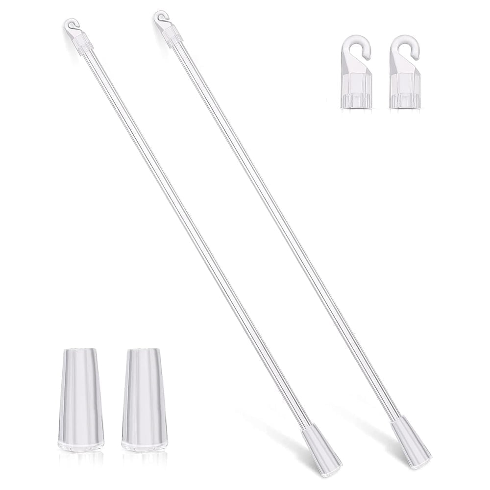 Tutuviw Blind Wand Vertical Blinds Replacement Parts,2PCS White Fiberglass Blinds Stick Replacement with Hook and Handle Curtain Stick Blind Tilt Wand for Window Opener Accessory (12 Inch) - Image 1