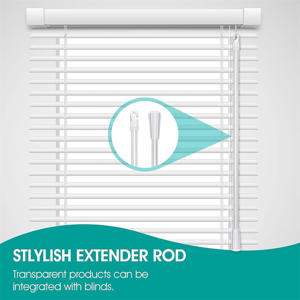 Tutuviw Blind Wand Vertical Blinds Replacement Parts,2PCS White Fiberglass Blinds Stick Replacement with Hook and Handle Curtain Stick Blind Tilt Wand for Window Opener Accessory (12 Inch) - Image 2