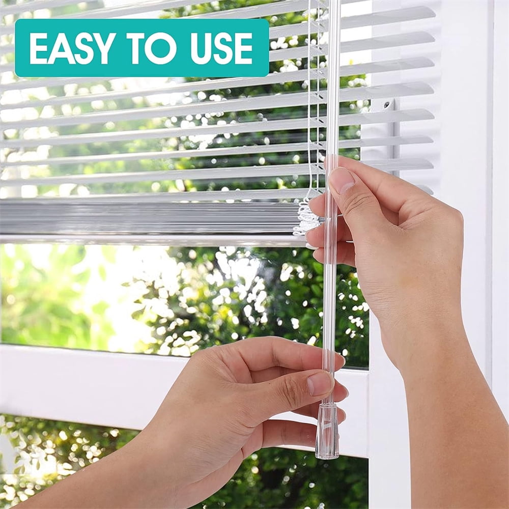 Tutuviw Blind Wand Vertical Blinds Replacement Parts,2PCS White Fiberglass Blinds Stick Replacement with Hook and Handle Curtain Stick Blind Tilt Wand for Window Opener Accessory (12 Inch) - Image 3