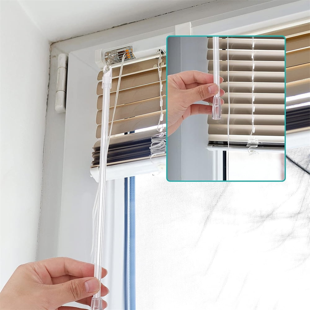 Tutuviw Blind Wand Vertical Blinds Replacement Parts,2PCS White Fiberglass Blinds Stick Replacement with Hook and Handle Curtain Stick Blind Tilt Wand for Window Opener Accessory (12 Inch) - Image 4