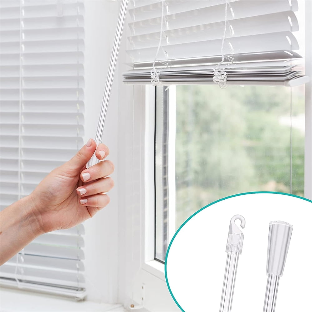 Tutuviw Blind Wand Vertical Blinds Replacement Parts,2PCS White Fiberglass Blinds Stick Replacement with Hook and Handle Curtain Stick Blind Tilt Wand for Window Opener Accessory (12 Inch) - Image 6