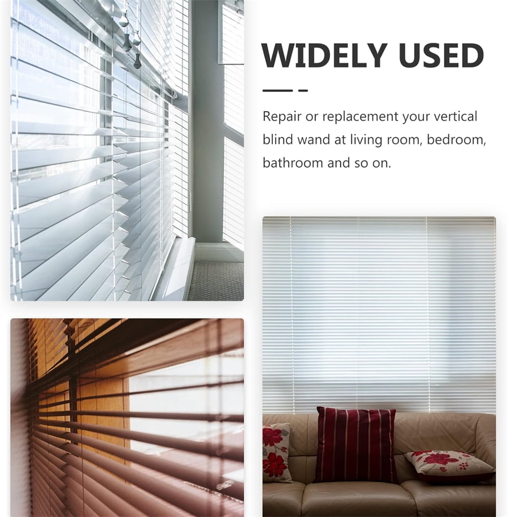 Tutuviw 17 Inches Blind Tilt Wand with Hook and Handle, Acrylic Clear Blind Rod Replacement, Blind Opener Stick Long, Vertical Blind Wand Control Part Opener Accessory (2 Sets) - Image 2