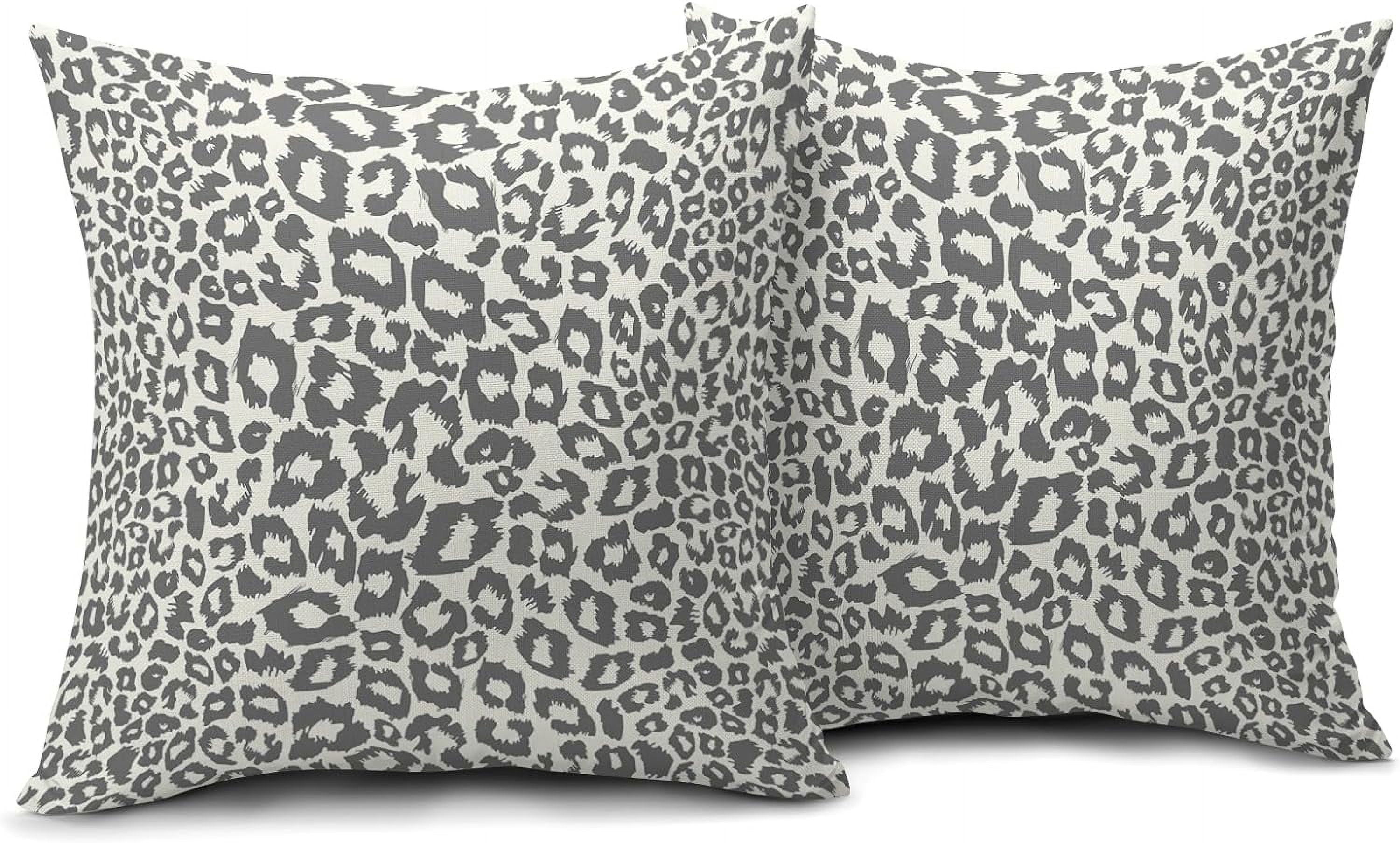 Lime Green White Leopard Print Pillow Covers 18x18 Inch Set of 2 Cheetah Animal Spots Decorative Throw Pillows For Couch Farmhouse Chinoiserie Pillow Cases Home Decor For Room Sofa Bed Porch Outdoor 20