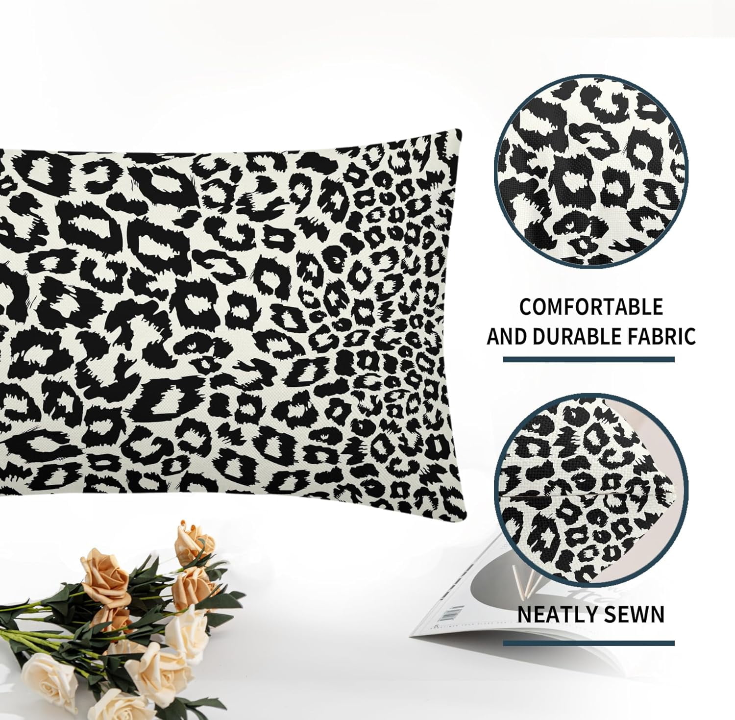 Lime Green White Leopard Print Pillow Covers 18x18 Inch Set of 2 Cheetah Animal Spots Decorative Throw Pillows For Couch Farmhouse Chinoiserie Pillow Cases Home Decor For Room Sofa Bed Porch Outdoor 12
