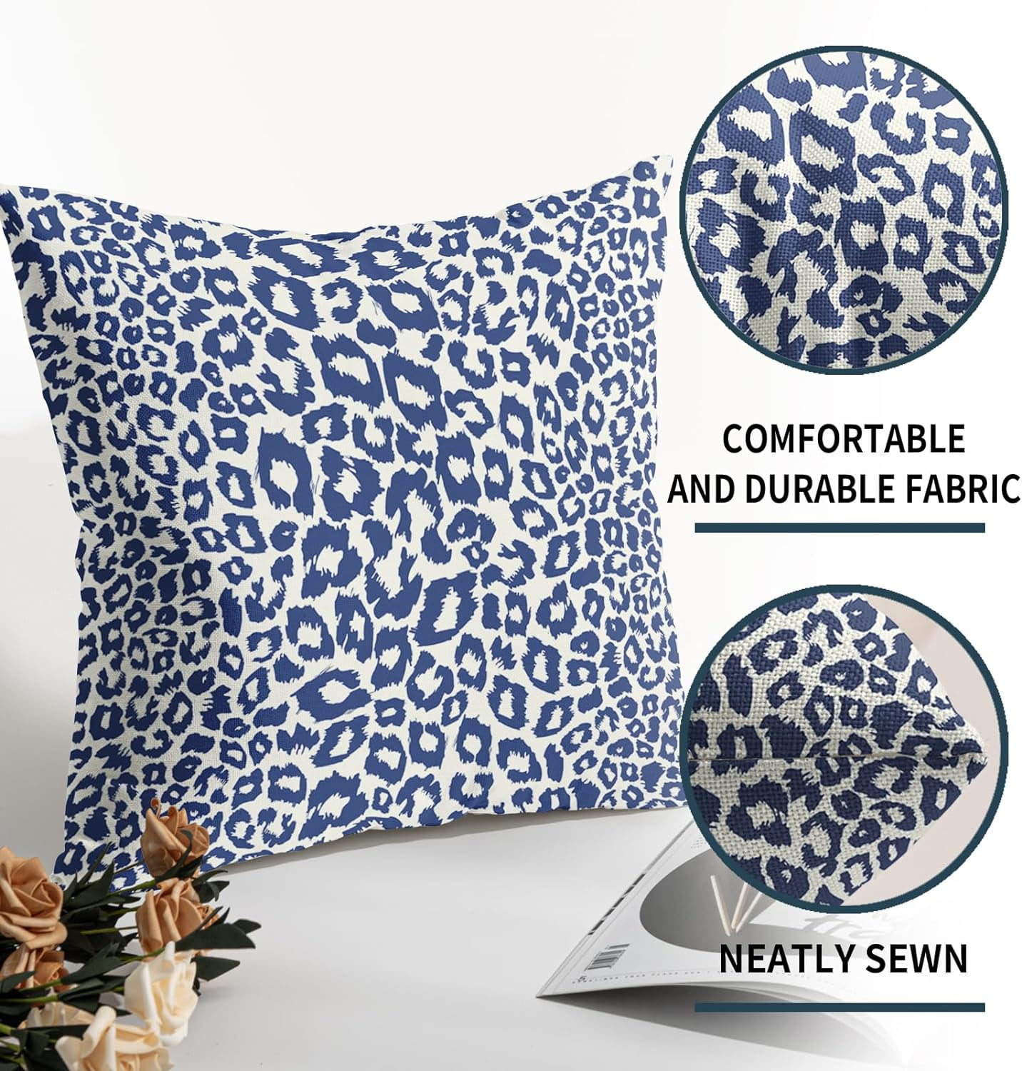 Lime Green White Leopard Print Pillow Covers 18x18 Inch Set of 2 Cheetah Animal Spots Decorative Throw Pillows For Couch Farmhouse Chinoiserie Pillow Cases Home Decor For Room Sofa Bed Porch Outdoor 18