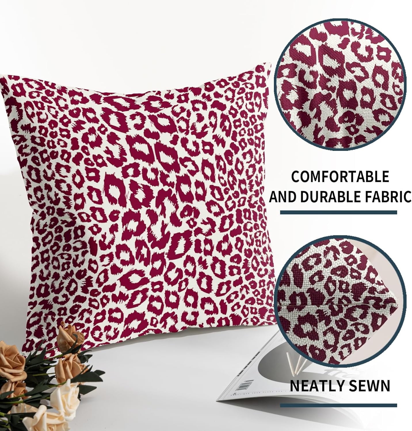 Lime Green White Leopard Print Pillow Covers 18x18 Inch Set of 2 Cheetah Animal Spots Decorative Throw Pillows For Couch Farmhouse Chinoiserie Pillow Cases Home Decor For Room Sofa Bed Porch Outdoor 16