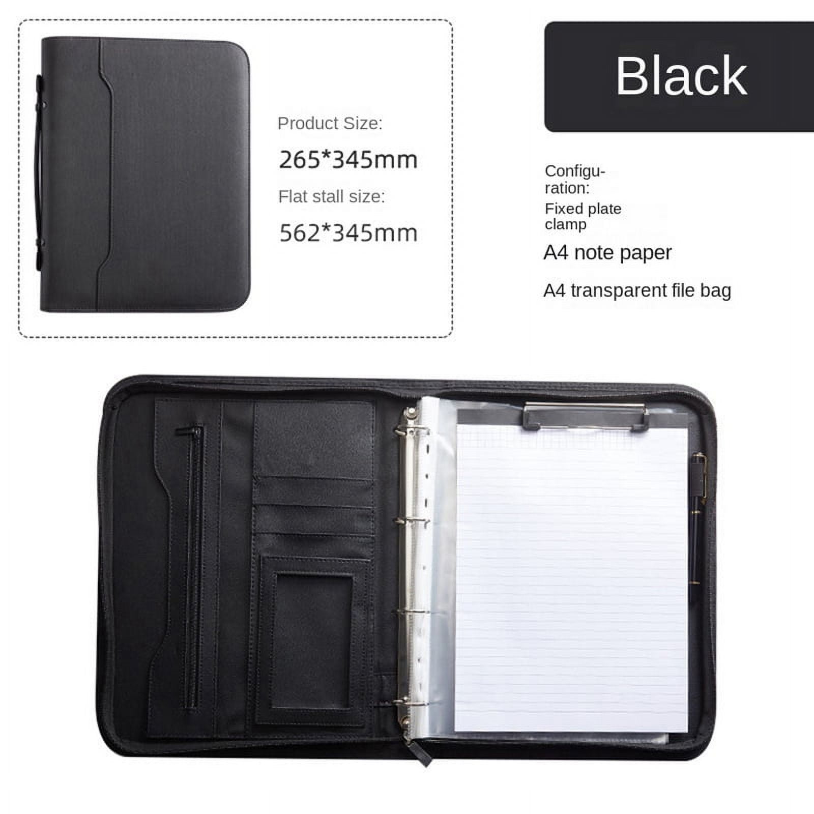 Zippered Portfolio Organizer, Leather Padfolio Binder, Professional Business Binder, Organizer for /Document (Brown) - Image 8