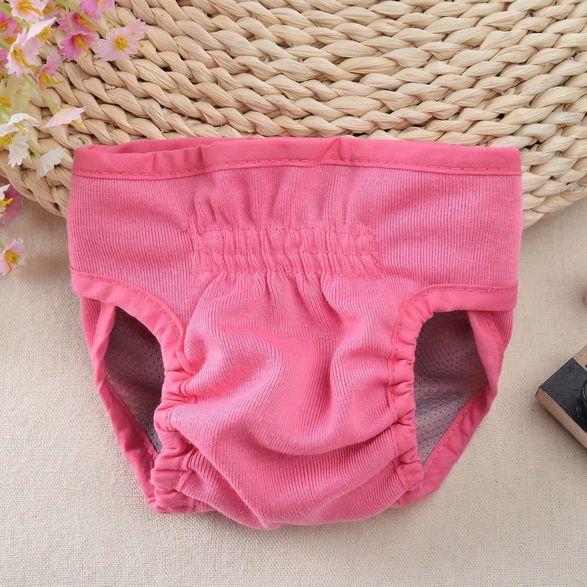 Comfortable Dog Underwear Dog Diapers Pants Male Female to Put On/Off Breathable Physiological Pants Reusable Sanitary Panties for Small to Large Dogs Pet (1pcs, Pink, XL) M Pink - Image 4