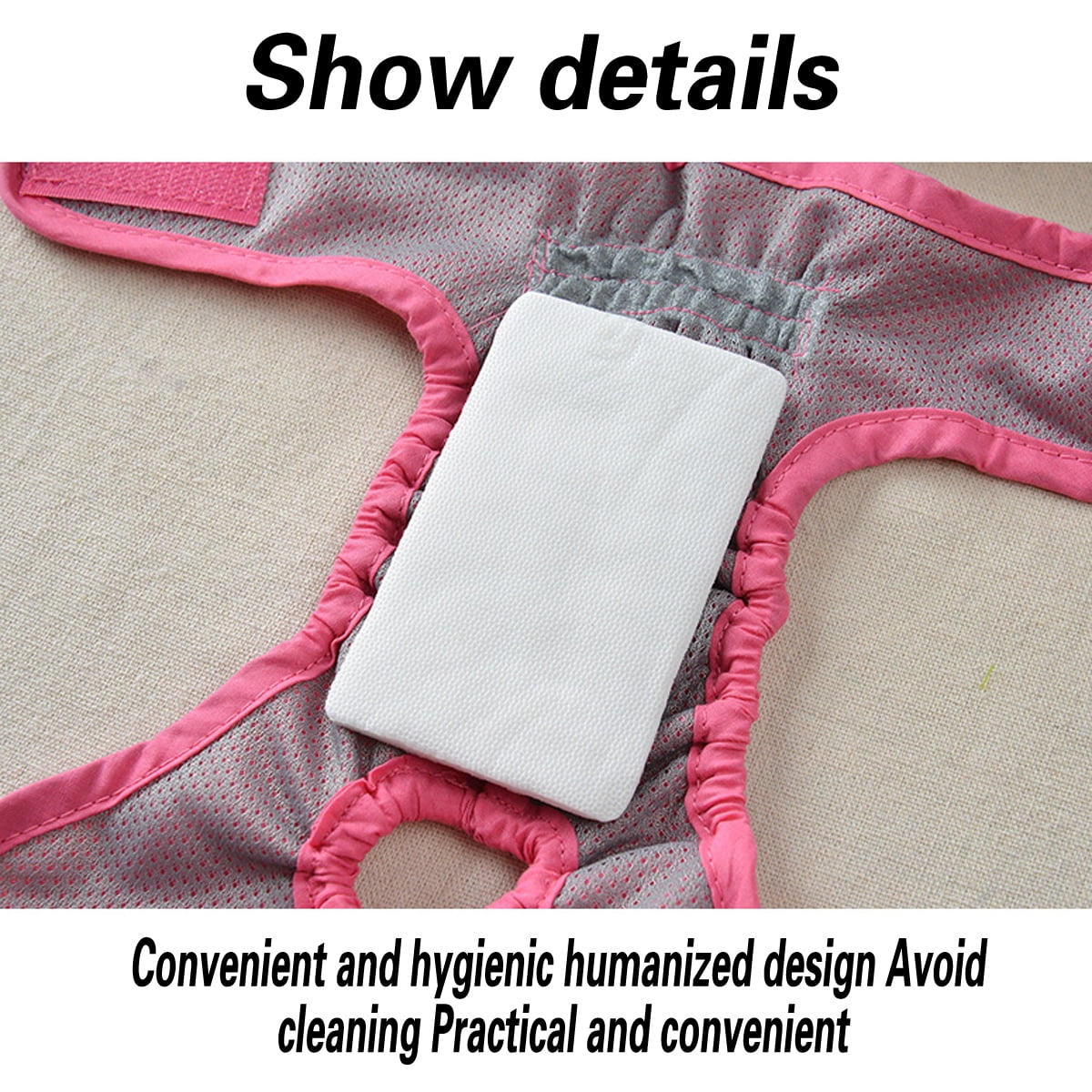 Comfortable Dog Underwear Dog Diapers Pants Male Female to Put On/Off Breathable Physiological Pants Reusable Sanitary Panties for Small to Large Dogs Pet (1pcs, Pink, XL) M Pink - Image 5