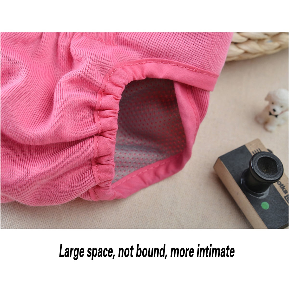 Comfortable Dog Underwear Dog Diapers Pants Male Female to Put On/Off Breathable Physiological Pants Reusable Sanitary Panties for Small to Large Dogs Pet (1pcs, Pink, XL) M Pink - Image 6