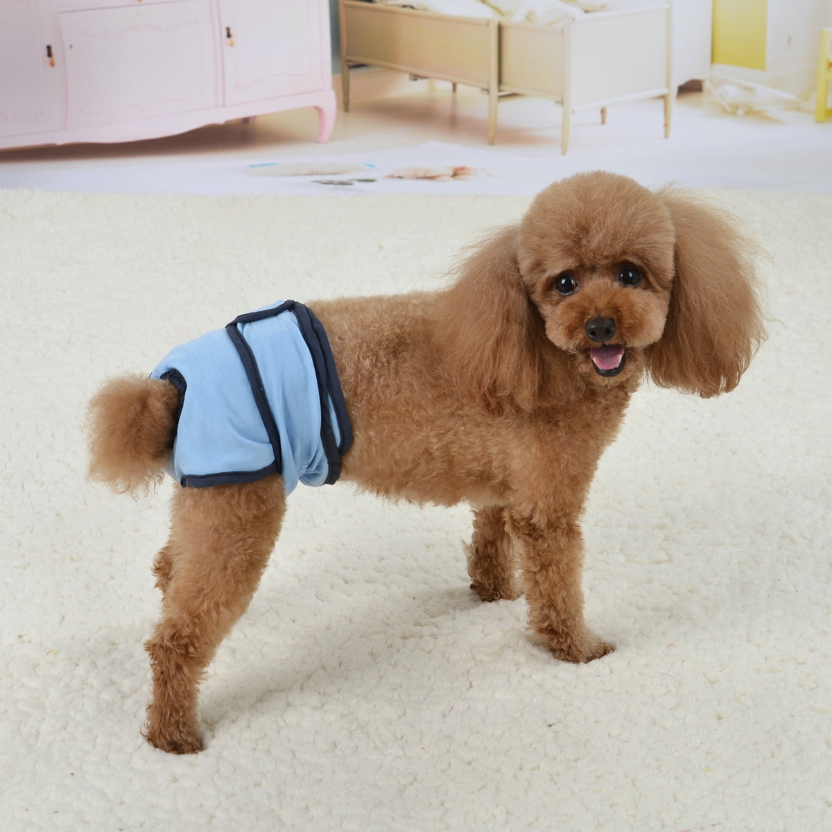 Comfortable Dog Underwear Dog Diapers Pants Male Female to Put On/Off Breathable Physiological Pants Reusable Sanitary Panties for Small to Large Dogs Pet (1pcs, Pink, XL) L Pink - Image 7