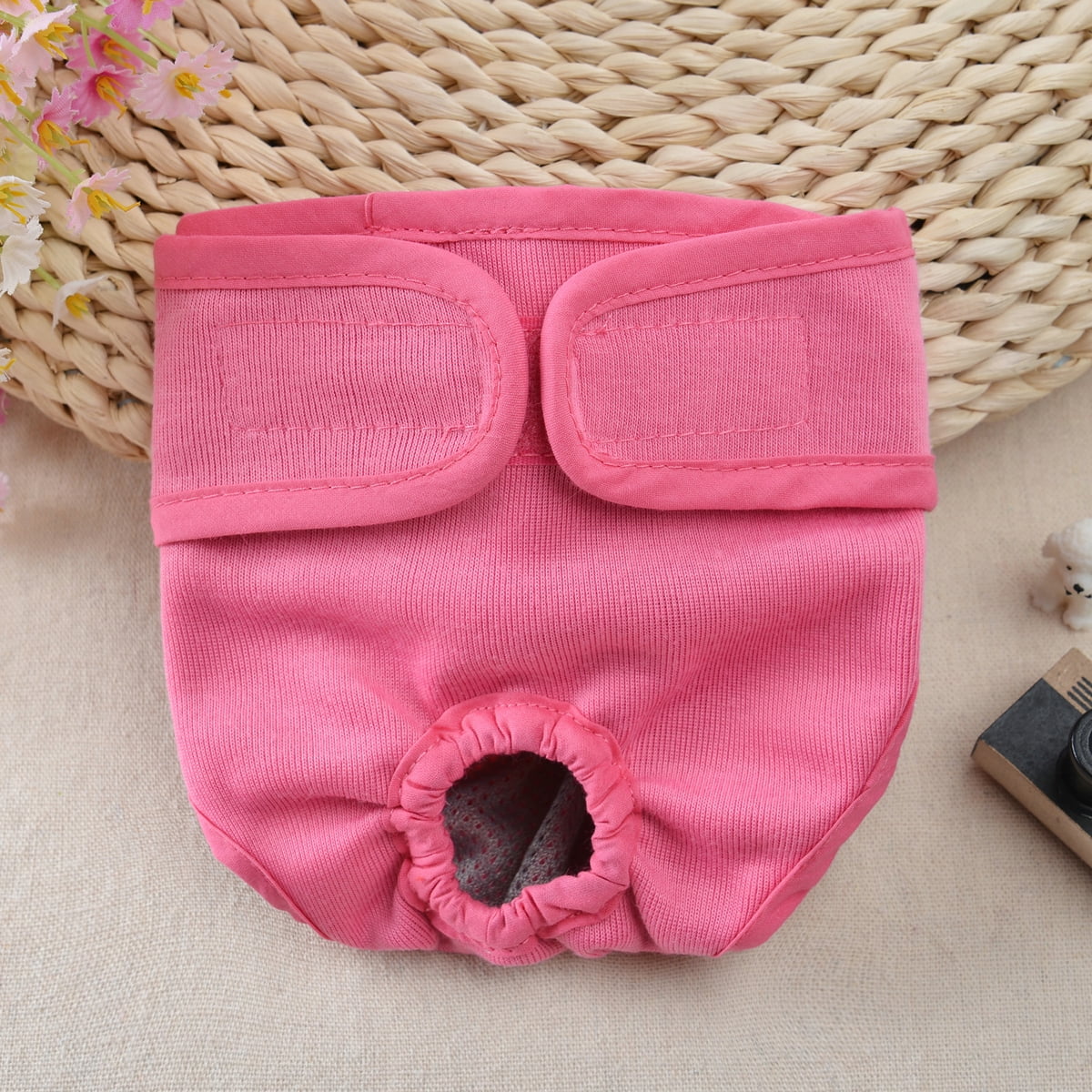 Comfortable Dog Underwear Dog Diapers Pants Male Female to Put On/Off Breathable Physiological Pants Reusable Sanitary Panties for Small to Large Dogs Pet (1pcs, Pink, XL) XL Pink - Image 2