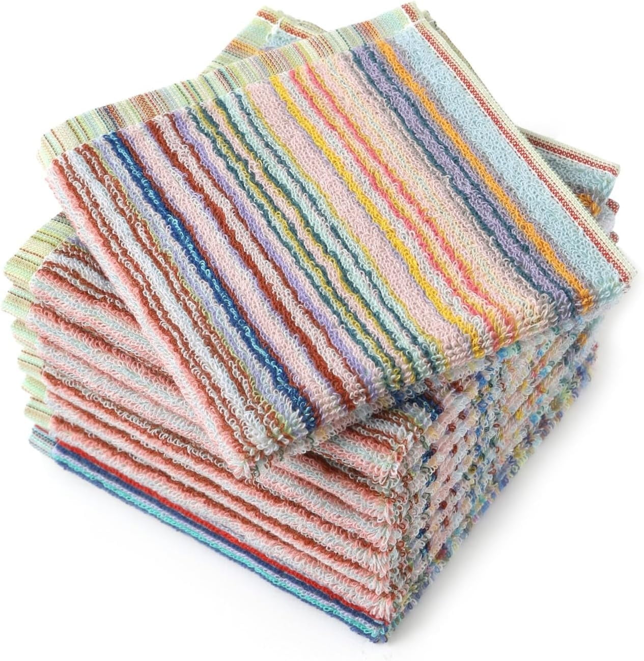 8Pcs Kitchen Dishcloths for Washing Dishes, Ultra Absorbent Dish Rags, Cotton Cleaning Cloths , 12x12 Inches (Mix) - Image 1