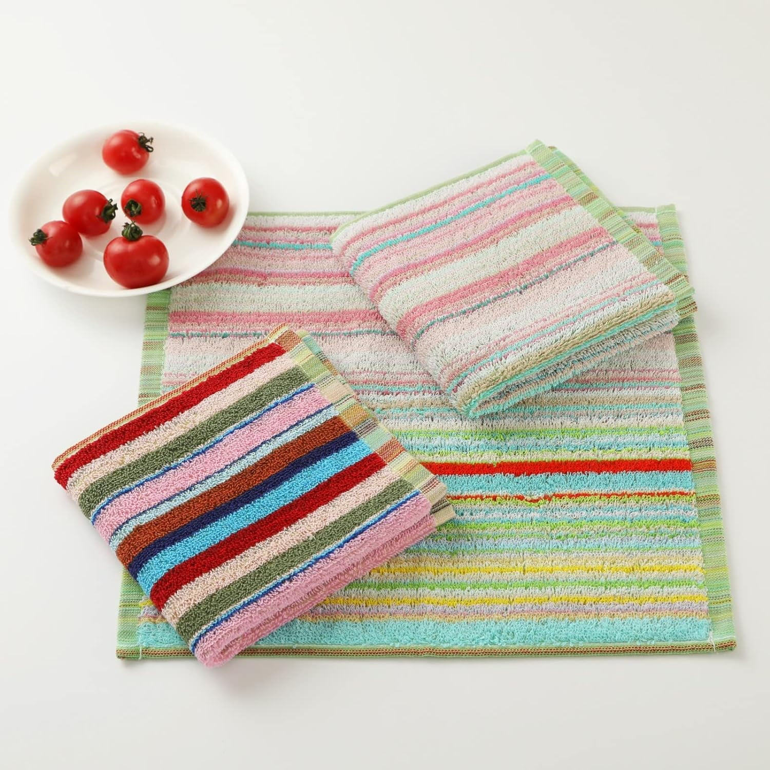8Pcs Kitchen Dishcloths for Washing Dishes, Ultra Absorbent Dish Rags, Cotton Cleaning Cloths , 12x12 Inches (Mix) - Image 4