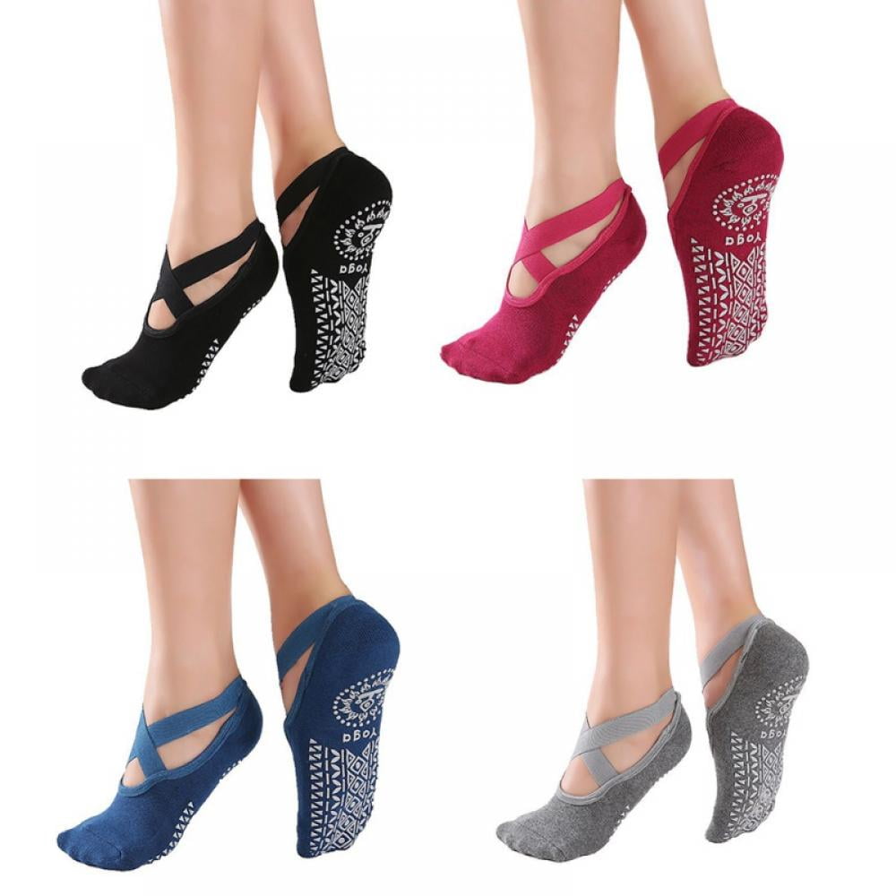 1pc Yoga Socks for Women Non Slip Socks Slipper Socks for Pilates, Ballet, Dance, Yoga Socks with Grips for Women 4 Pairs - Image 1
