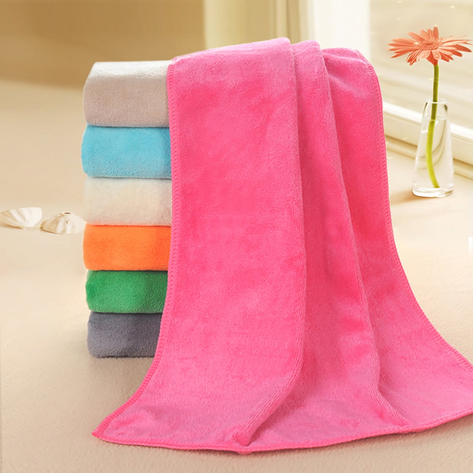 1Pc Microfiber Hair Towel Soft Super Absorbent Microfiber Microfiber Hair Towel Wraps Women for Gym Black - Image 4