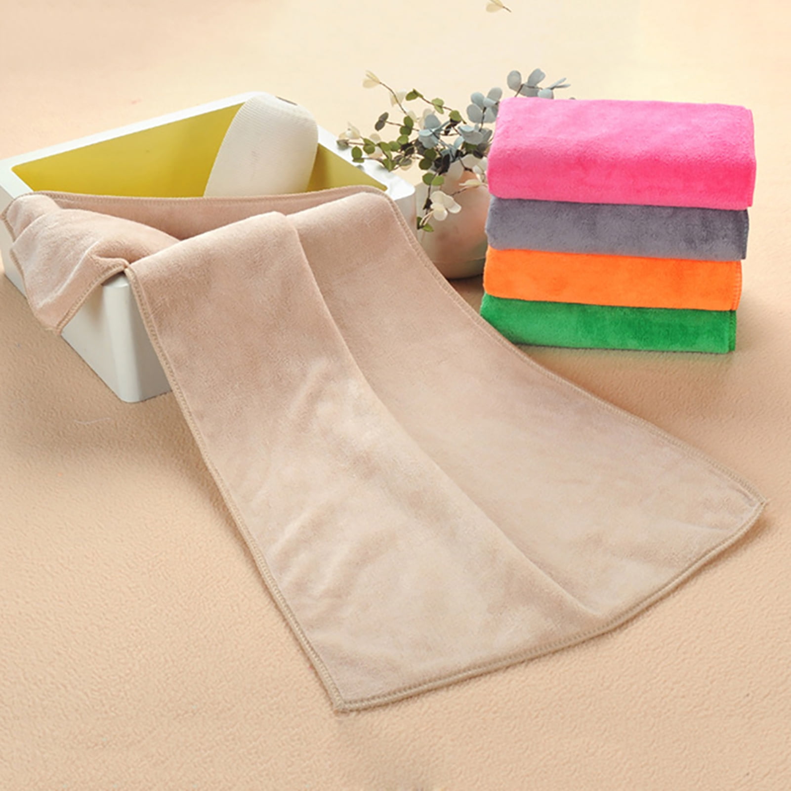 1Pc Microfiber Hair Towel Soft Super Absorbent Microfiber Microfiber Hair Towel Wraps Women for Gym Khaki Green - Image 3