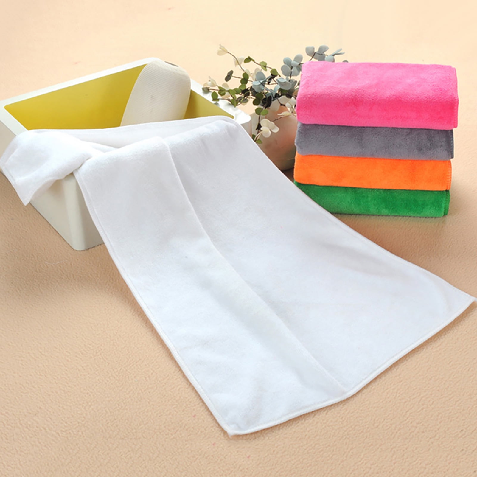 1Pc Microfiber Hair Towel Soft Super Absorbent Microfiber Microfiber Hair Towel Wraps Women for Gym White - Image 7