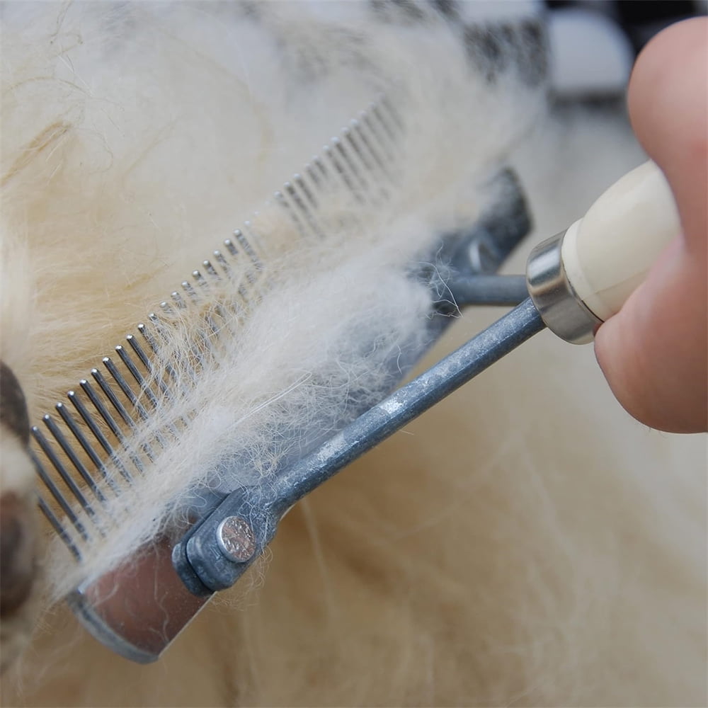 Tutuviw Undercoat Rake for Dogs for Grooming Large Dogs Grooming Brush Long Tooth Undercoat Dog Rake with Wood Handle Deshedding Tool Steel Comb Mane Brush Dog Deshedding Brush - Image 7