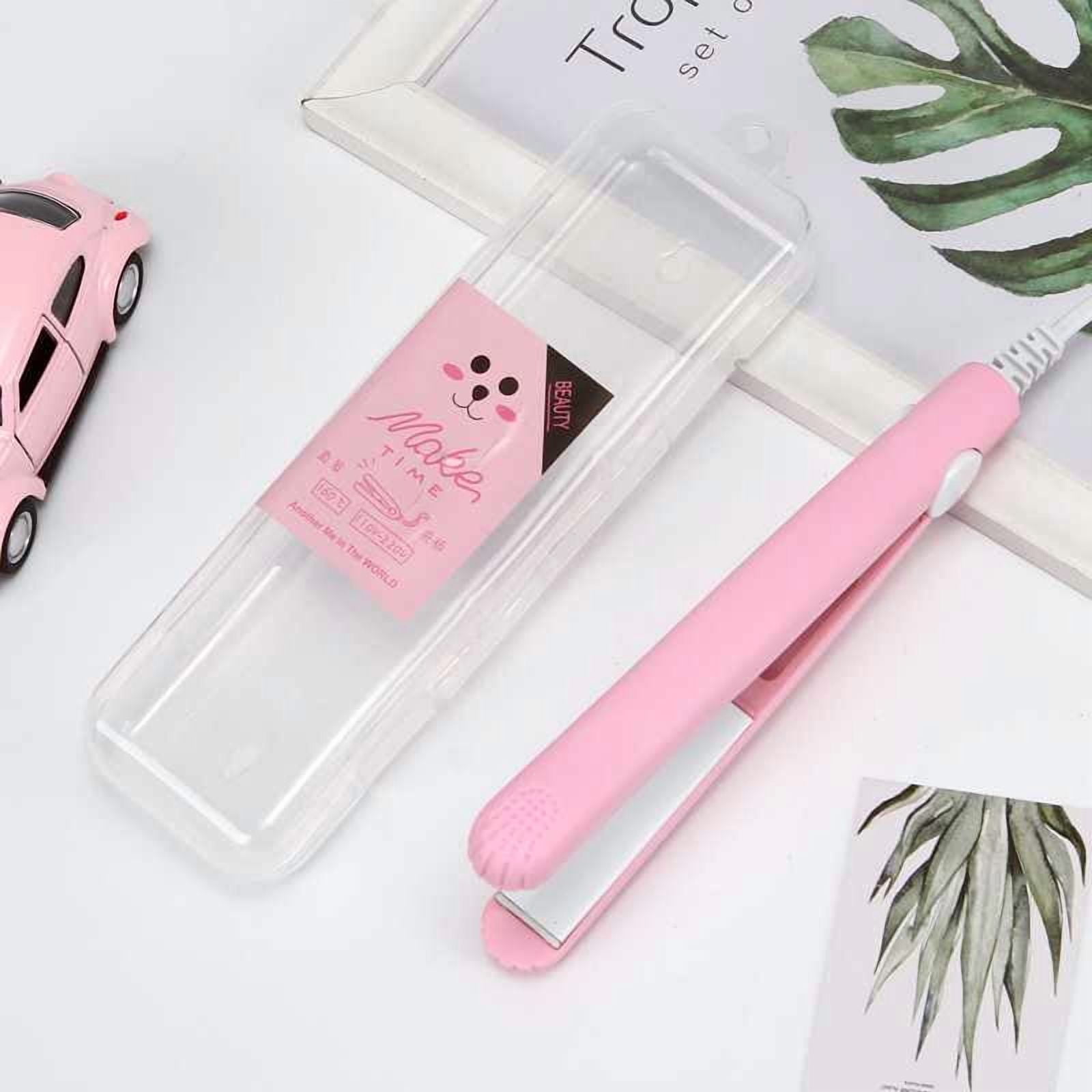 2 in 1 Hair Straightener Mini Hair Curler, Mini Hair Straightener Hairstyling Iron Heating Curler for Home or Salon Blue - Image 6