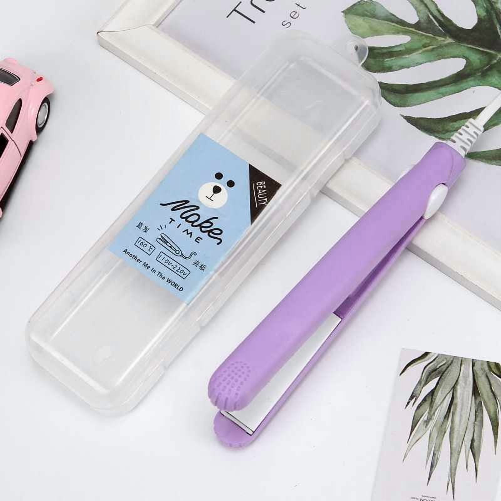 2 in 1 Hair Straightener Mini Hair Curler, Mini Hair Straightener Hairstyling Iron Heating Curler for Home or Salon Blue - Image 7
