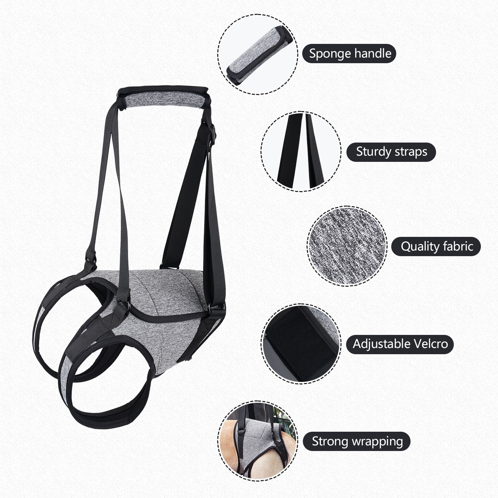 Dog Sling for Large Dogs Hind Leg Adjustable Dog Lift Harnesses For Walking/Climbing Pet Auxiliary Slings for Elderly, Disabled Dogs S - Image 4