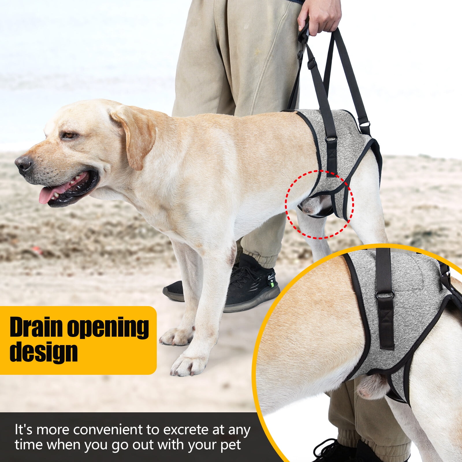 Dog Sling for Large Dogs Hind Leg Adjustable Dog Lift Harnesses For Walking/Climbing Pet Auxiliary Slings for Elderly, Disabled Dogs S - Image 5