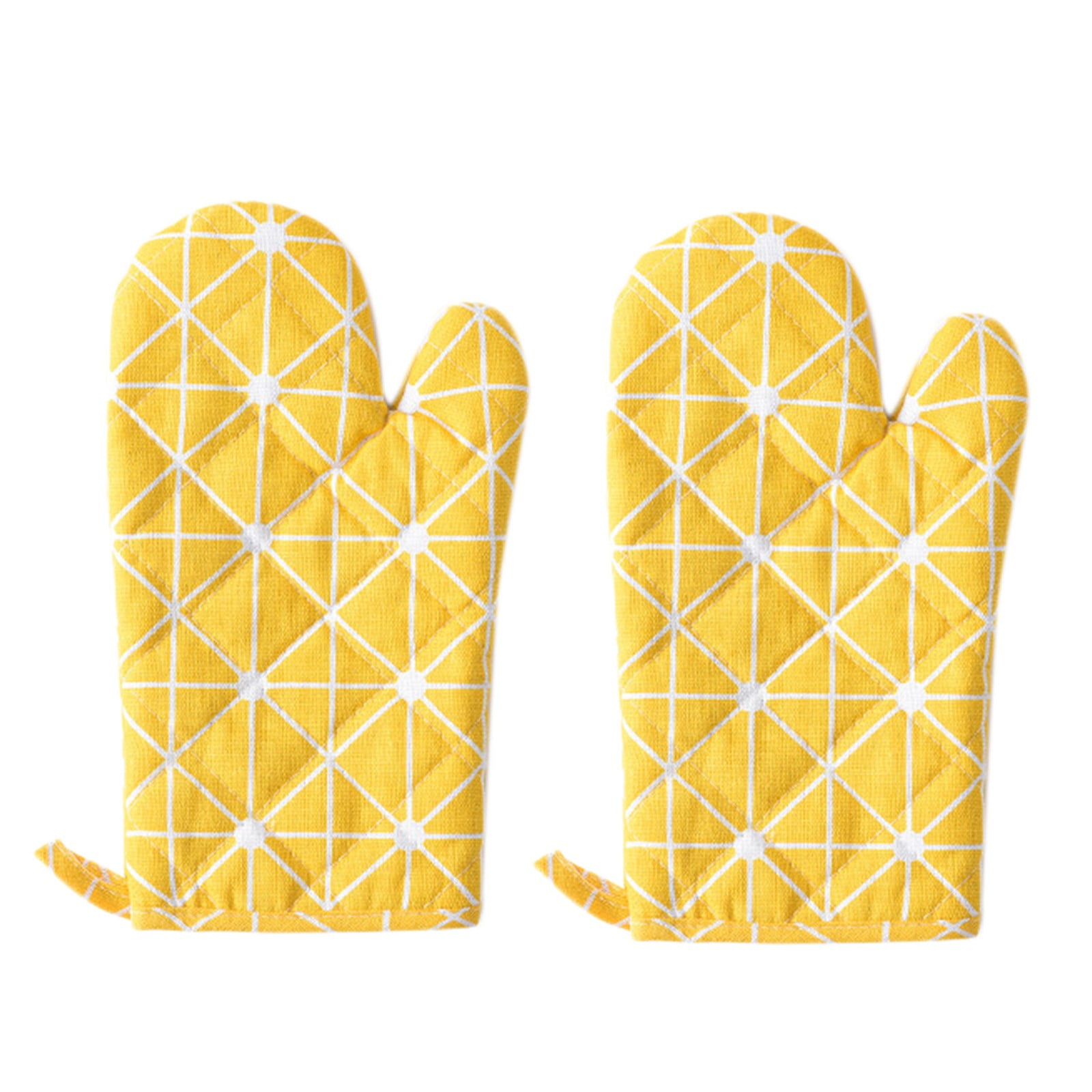 Poaug Oven Mitts on Sale Clearance 2Pc Oven Gloves Grill Gloves Slippery Cooking Gloves for Cooking Baking Grilling Yellow Z3-Yellow - Image 1