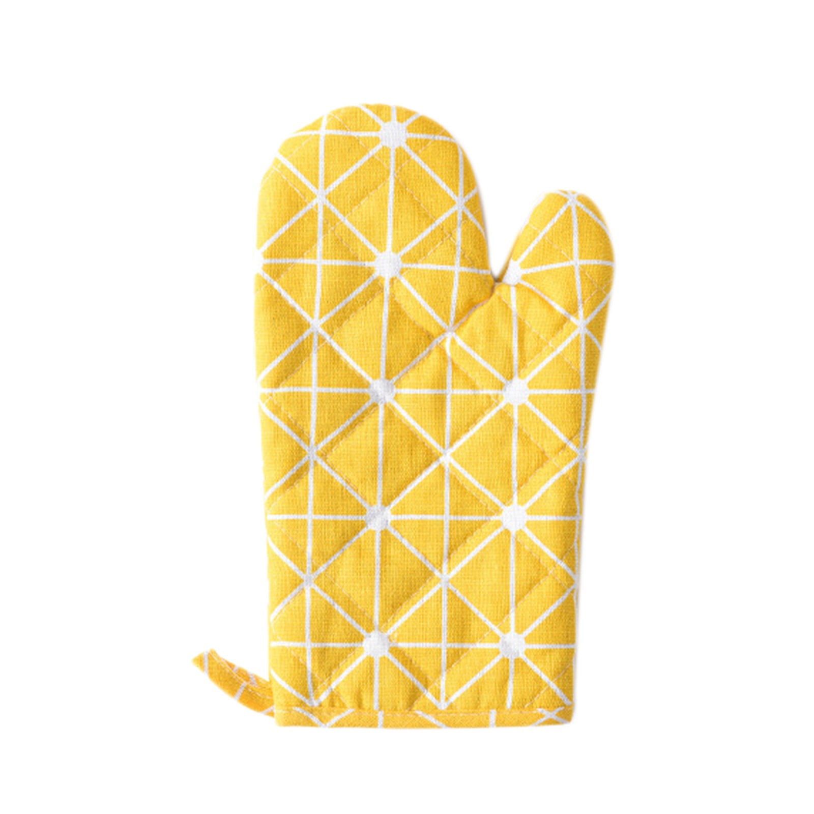 Poaug Oven Mitts on Sale Clearance 2Pc Oven Gloves Grill Gloves Slippery Cooking Gloves for Cooking Baking Grilling Yellow Z3-Yellow - Image 2