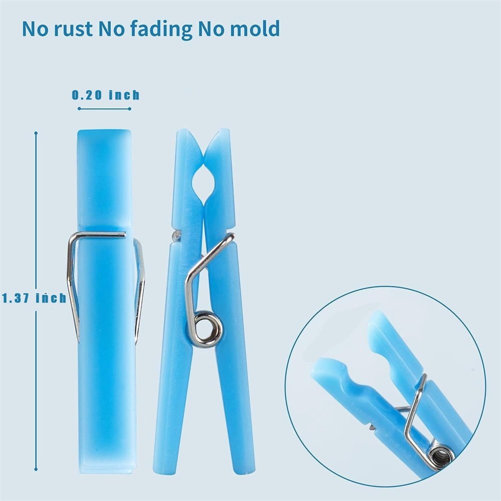 Tutuviw 100Pcs Blue Clothes Pins for Baby Shower Game Mini Premium Plastic Clothespins Small Baby Shower Decorations for Party Gender Reveal Game DIY Blue - Image 2