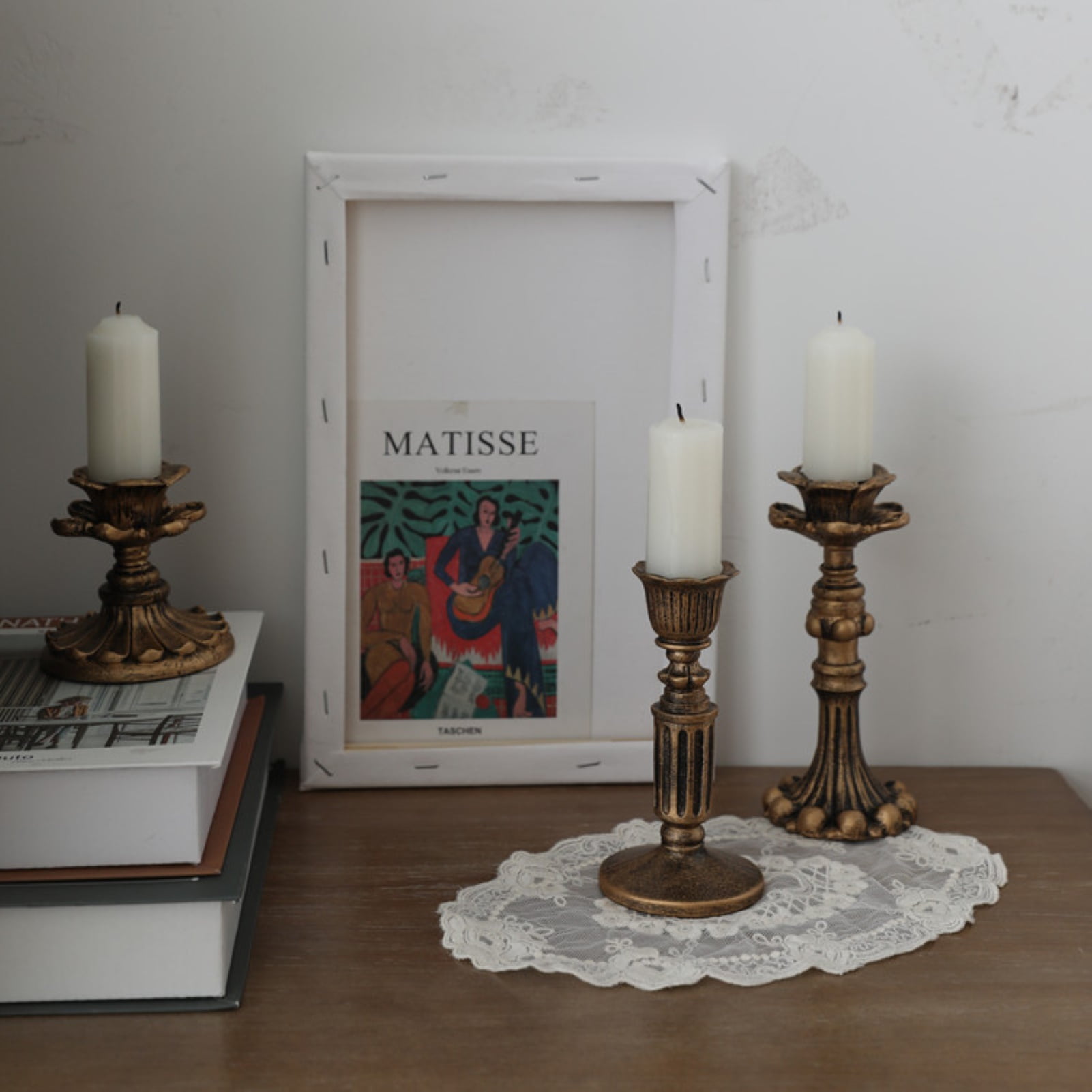 Visland Candlestick Holders , Brass Gold Candlestick Holder Set Candle Stick Holders Decorative Candlestick Stand for Wedding Party Dinning as shown 096 - Image 6