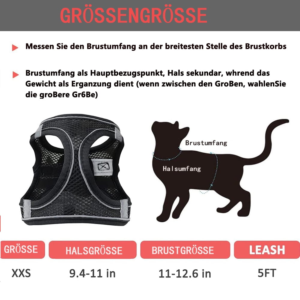 Escape-Proof Cat Harness & Leash Set for Cats, Kittens, Dogs, Puppies - XXS Size - Image 2