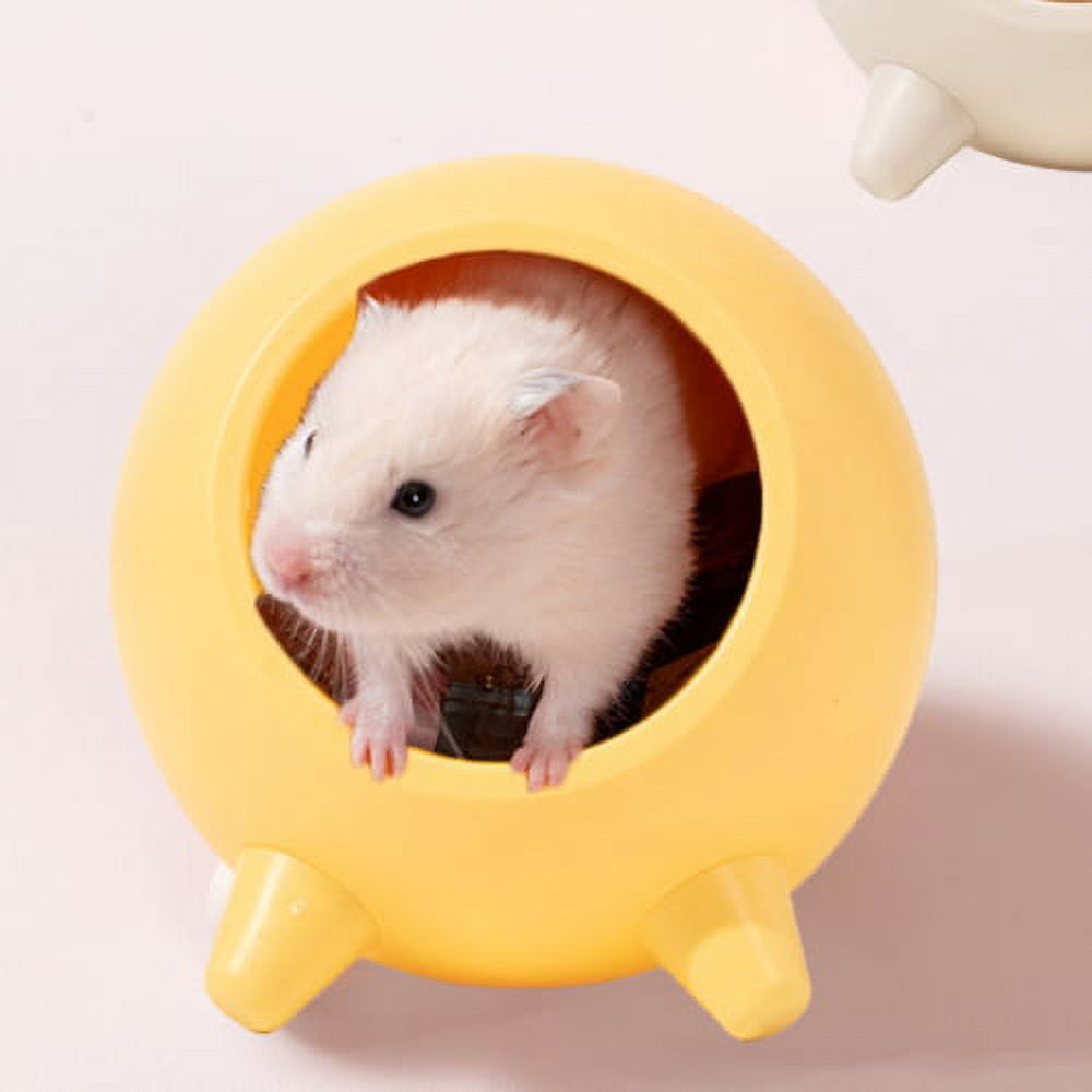 Visland House Semi-closed Keep Warm Burrowing Comfortable Hamster House Large Hideout for Hedgehog Chinchilla Bear Dragon nest Hamster Accessories Yellow - Image 4