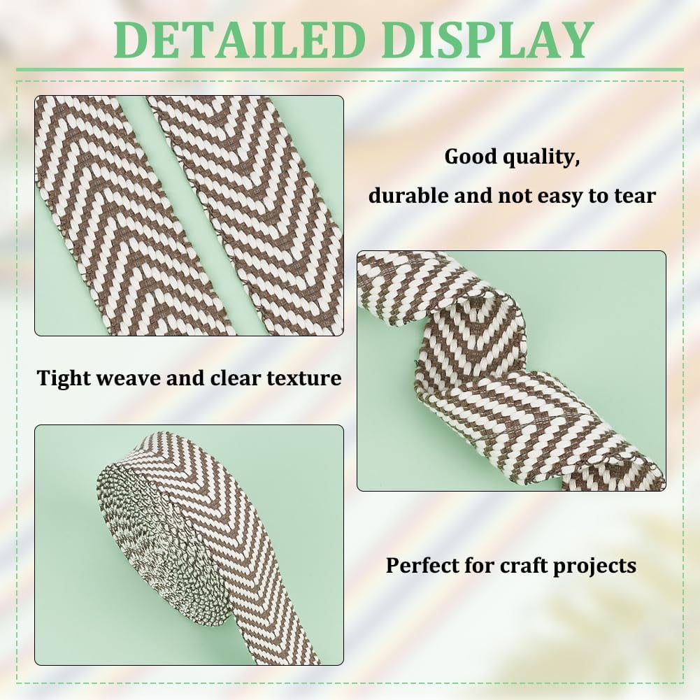 5 Yards Polycotton Jacquard Arrow Ribbon Clothes Accessories Olive 1-1/2 inch(38mm) - Image 3