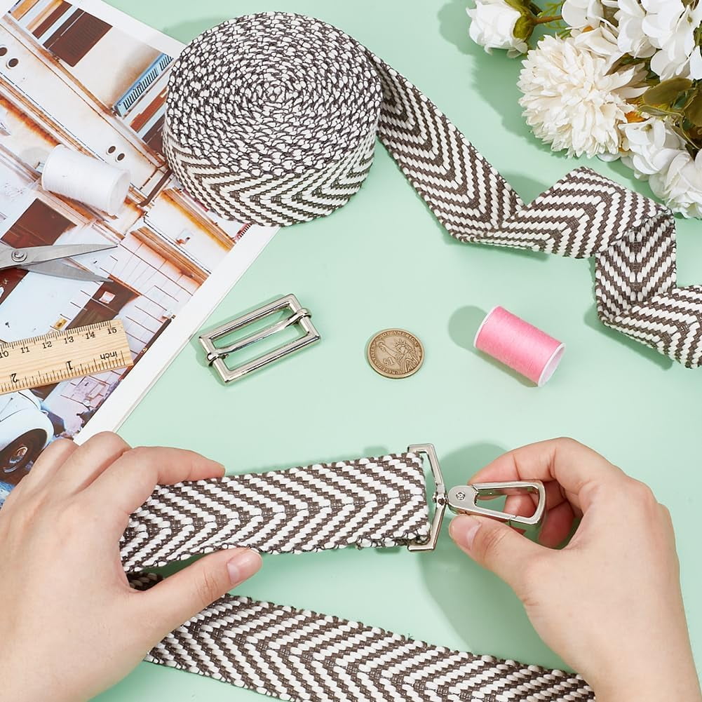 5 Yards Polycotton Jacquard Arrow Ribbon Clothes Accessories Olive 1-1/2 inch(38mm) - Image 6