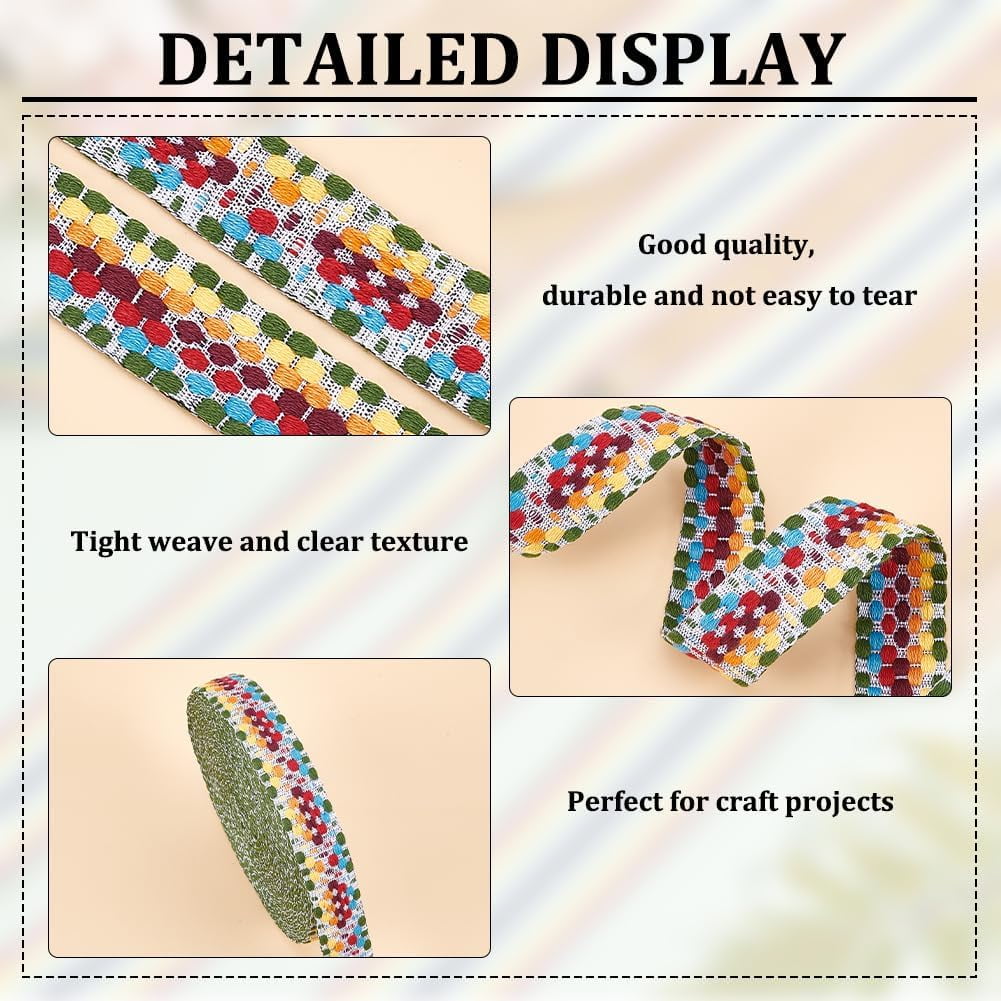 5 Yards Polycotton Jacquard Arrow Ribbon Clothes Accessories Olive 1-1/2 inch(38mm) - Image 4