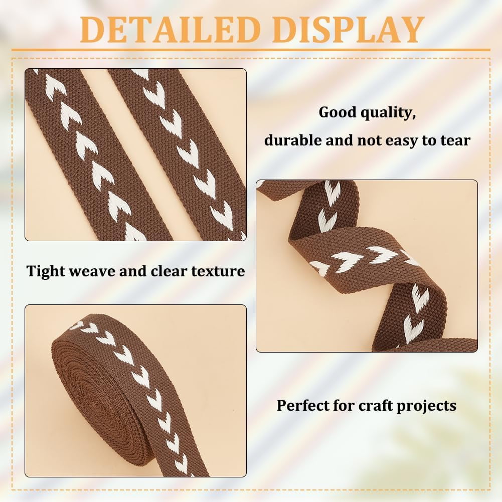 5 Yards Polycotton Jacquard Arrow Ribbon Clothes Accessories Olive 1-1/2 inch(38mm) - Image 4
